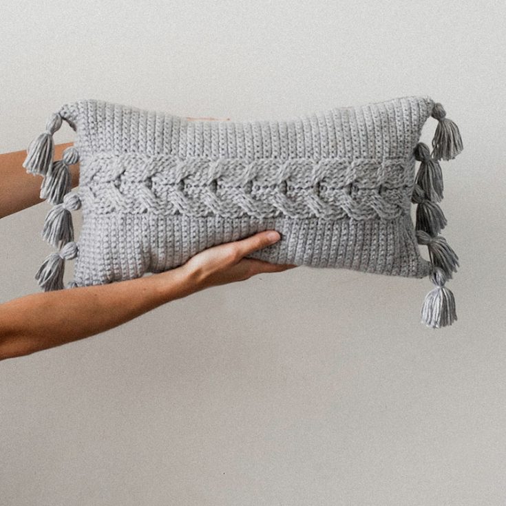cable crochet throw pillow pattern