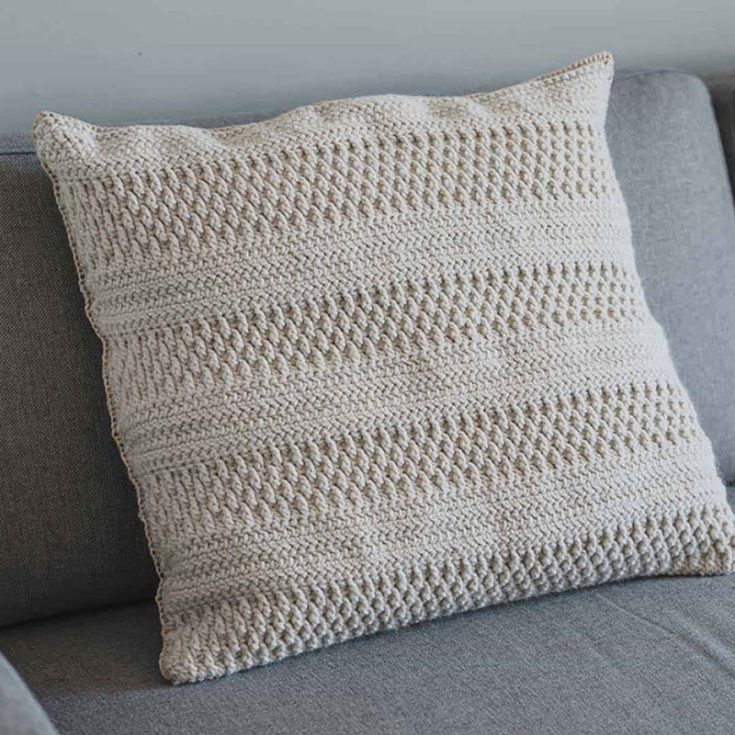 crochet alpine stitch pillow