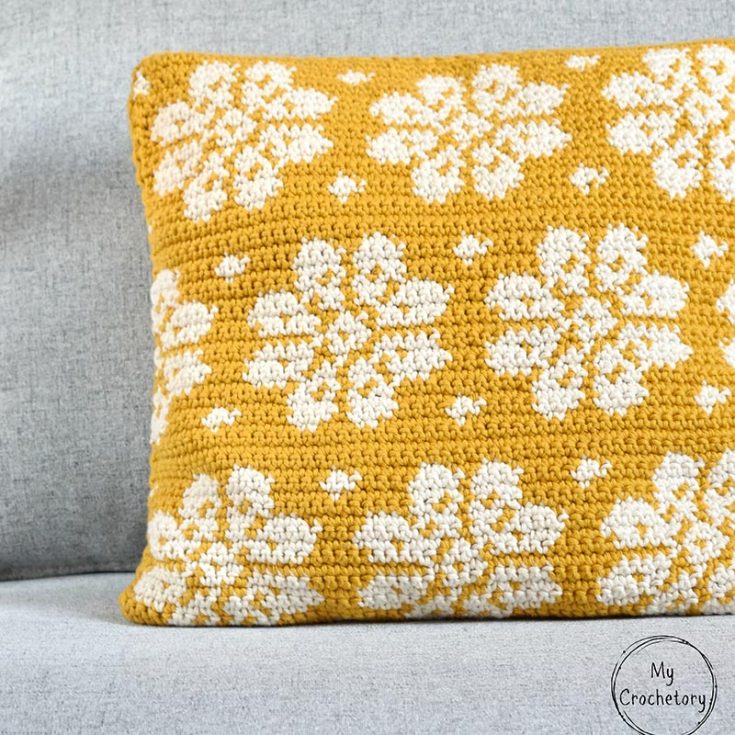 dahlia crochet pillow pattern