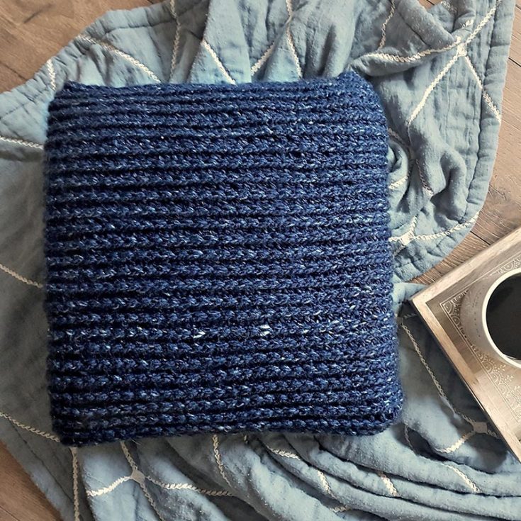 ribbed textured crochet pillow