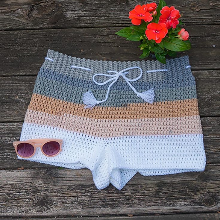 beachside crochet shorts