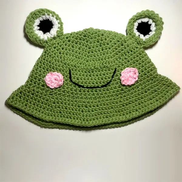 crochet frog hat