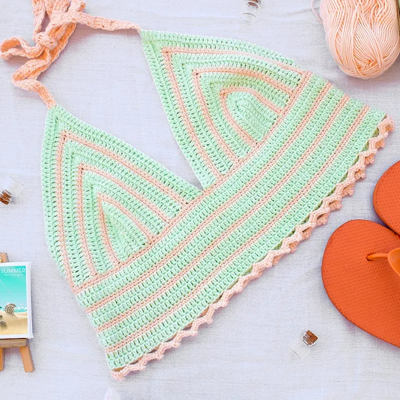 Crochet Bralette Bikini Top Pattern Tutorial - Summer Breeze Top 
