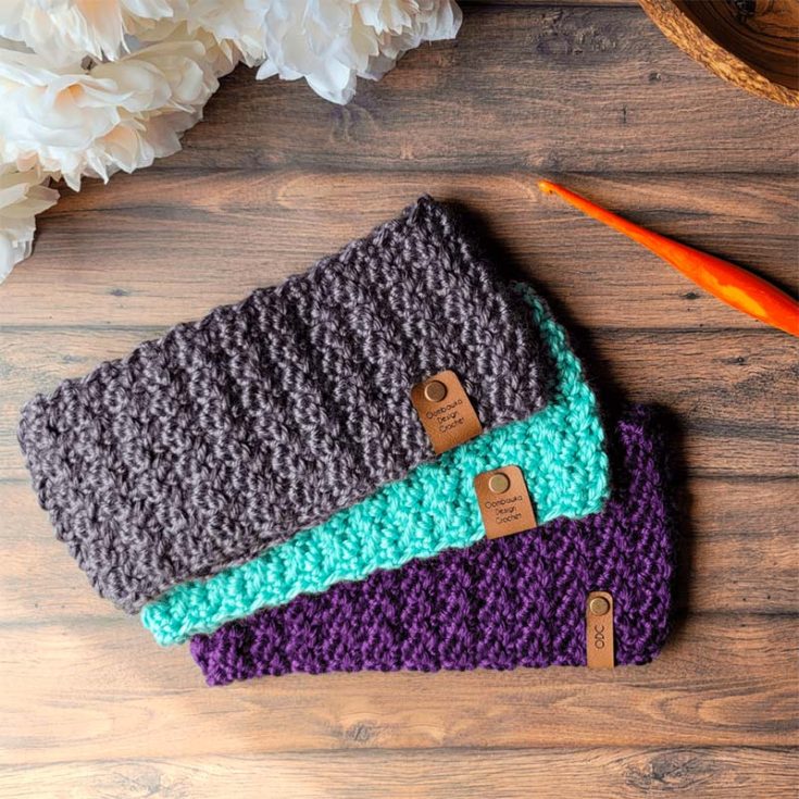 Avoid getting your hair caught in ear muffs with these adorable, easy to work up beginner ear warmer crochet pattern!