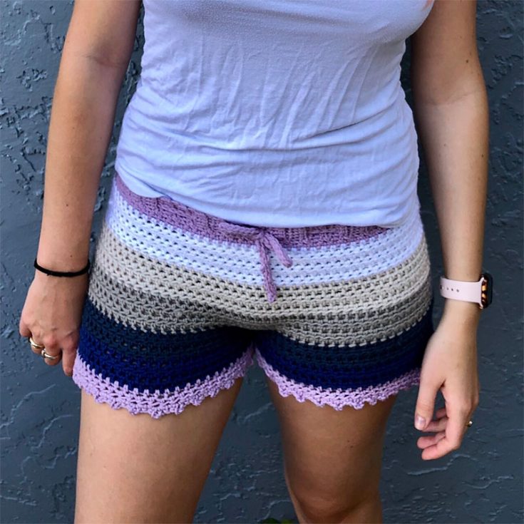 stria crochet shorts