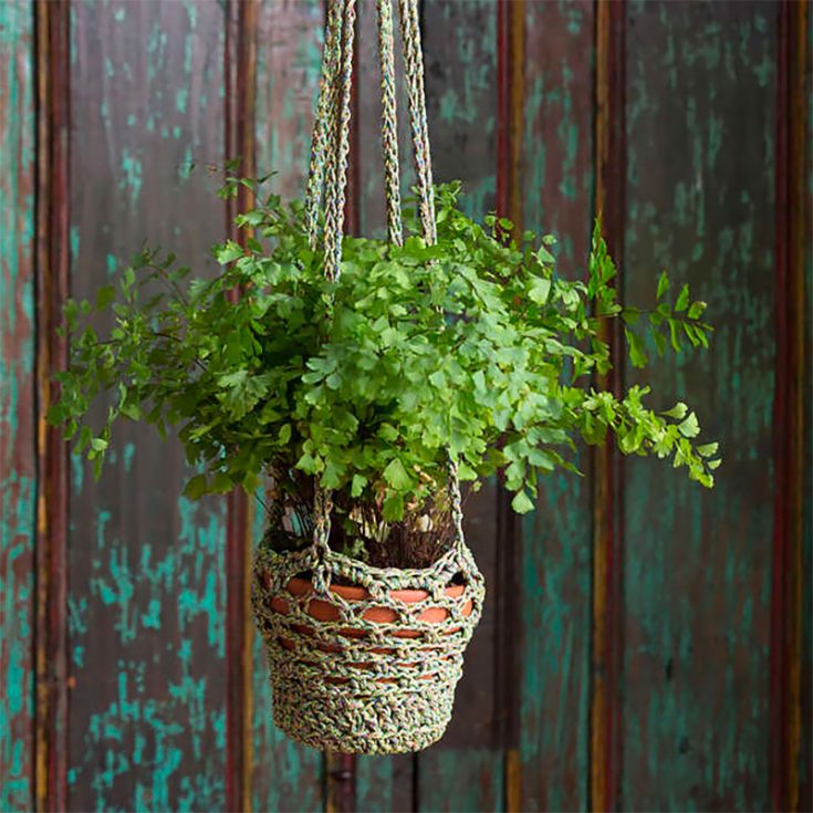 Red Heart Crochet Plant Hanger
