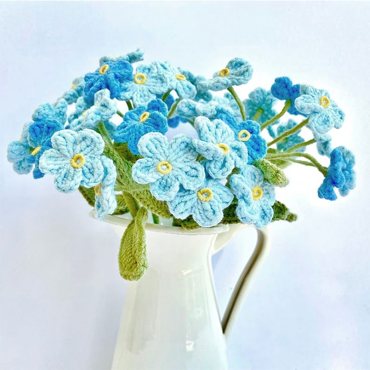 Learn to crochet Forget-Me-Not flowers and gift them to someone you love. They remind them you will never forget them and keep them dearly in your heart.