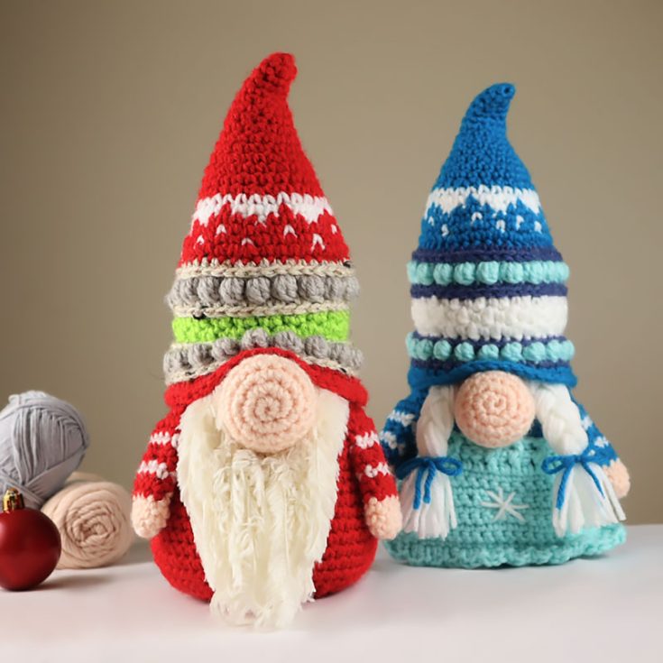 Having a penchant for intricate details, I absolutely adore the layers of design and patterns on this gnome hat. These gnome dolls are each so unique and have their own identifying feature, which is what I really look for when I save crochet ideas as I want each of my dolls to have their own personality. The skill level required for this is intermediate, but I know that you'll all have a lot of fun and satisfaction making them!