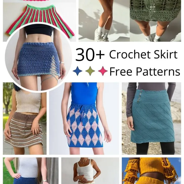 Get free crochet skirt patterns and beautiful designs to make crochet maxi skirt, crochet cover-up skirt, crochet mini skirt, and crochet skirt set.
