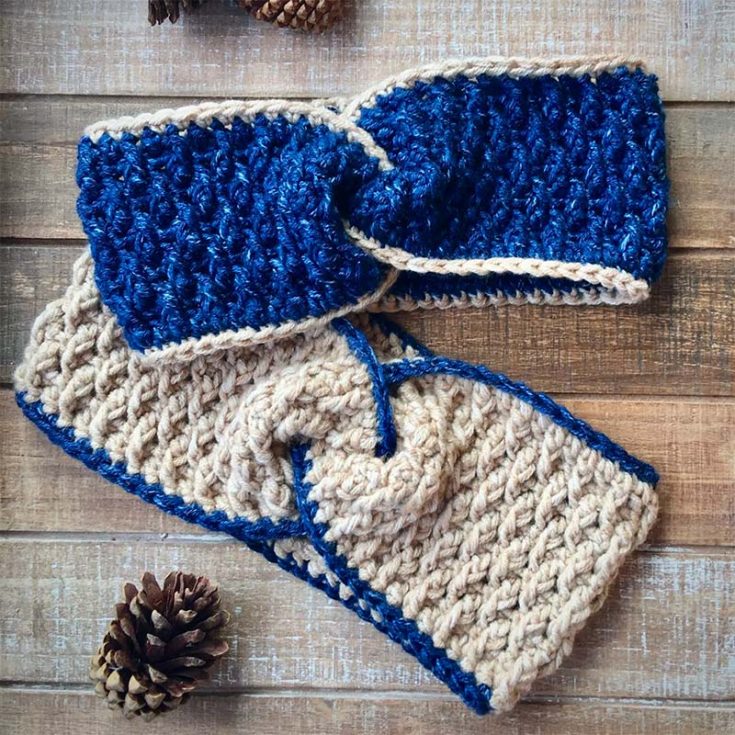 Adding a row on the edge really makes this twisted crochet ear warmer pattern pop! Perfect as a last-minute gift.