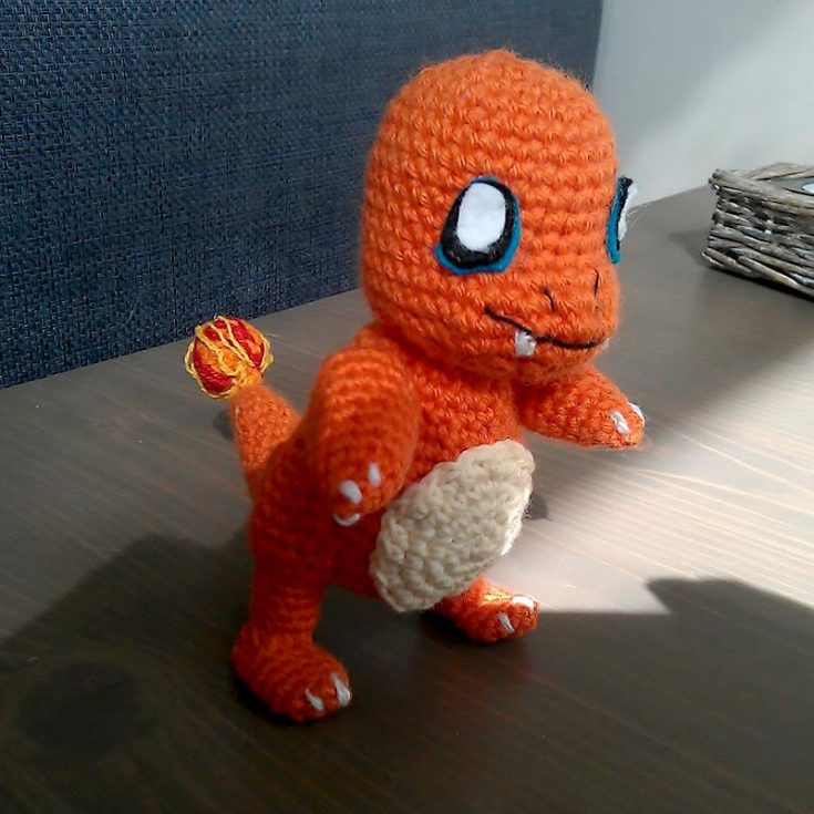 This free crochet pattern for a Charmander is perfect if you like your Pokemon to look more realistic. Although the stitches themselves aren't particularly challenging, working with such tiny fabric pieces does call for some practice.