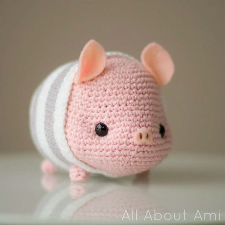 Crochet your own sweet piggy in cozy striped pajamas! This Chinese New Year-inspired&nbsp;crochet pig pattern was created especially for the 2019 Pig Year.