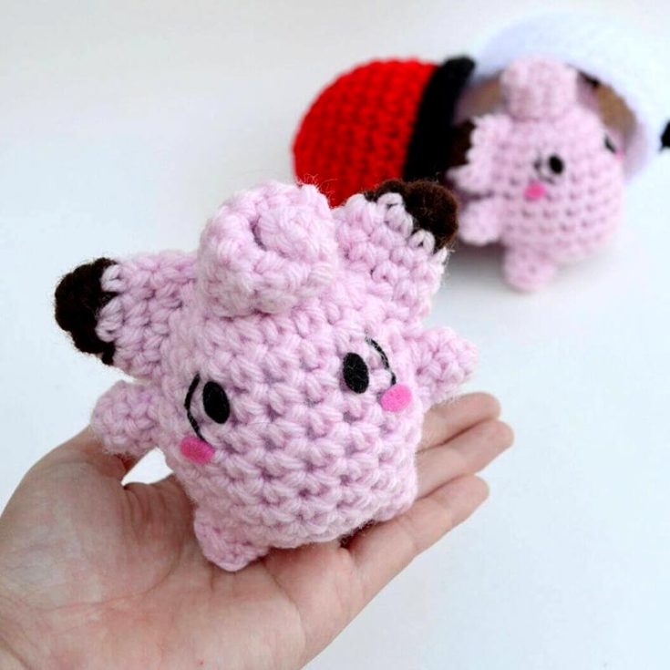 This Clefairy Amigurumi is a pretty pink delight. It's so cute that you might see it dance in the moon and collect moondust if you crochet it.