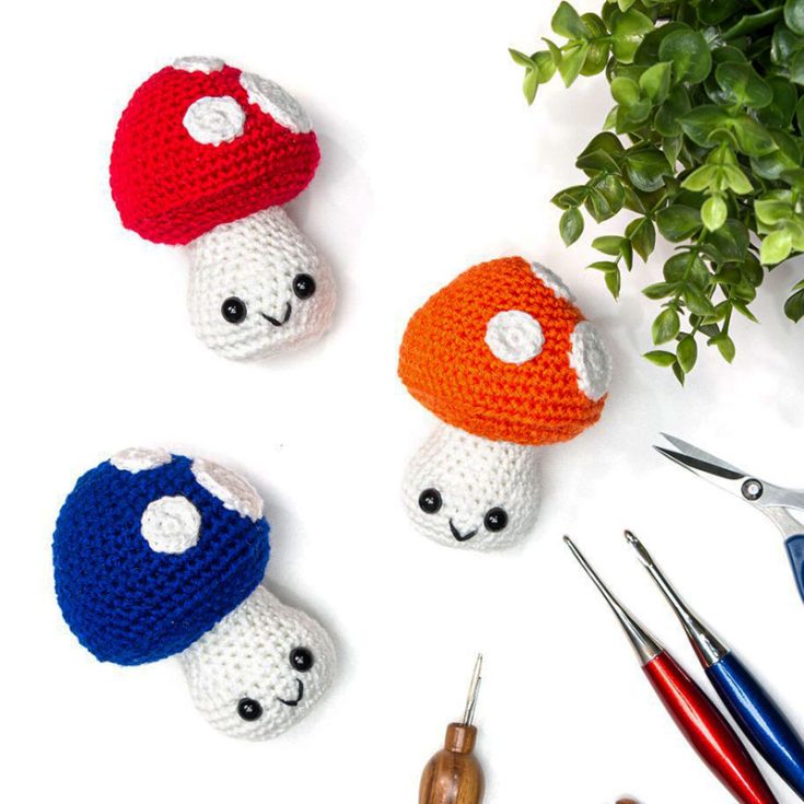 This cheeky little mushroom crochet pattern is quick to make and easy to customize. Let your creativity take control and go crazy with the colors, spots, and facial expressions.