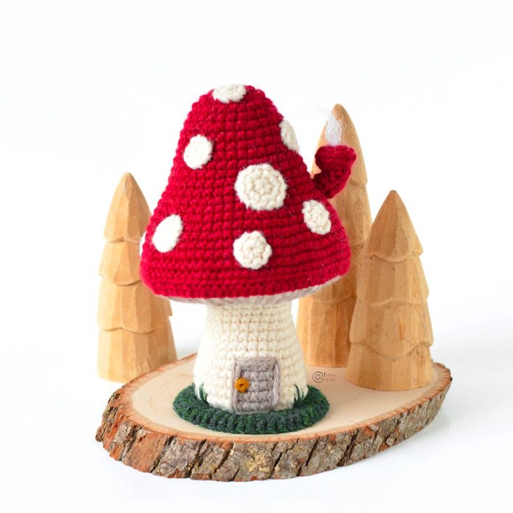 This Mushroom House free crochet pattern is a charming creation designed to capture the essence of a cozy mushroom dwelling. Make your own amigurumi Mushroom House, complete with intricate details that make it look like it came straight from a fairy tale.