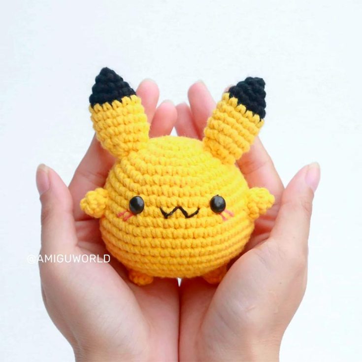 If you'd like a visual guide to help you crochet a cute Pikachu, this video pattern and tutorial is for you. Part 1 of the video tutorial shows you how to crochet all the individual components, and Part 2 shows you how to put everything together.