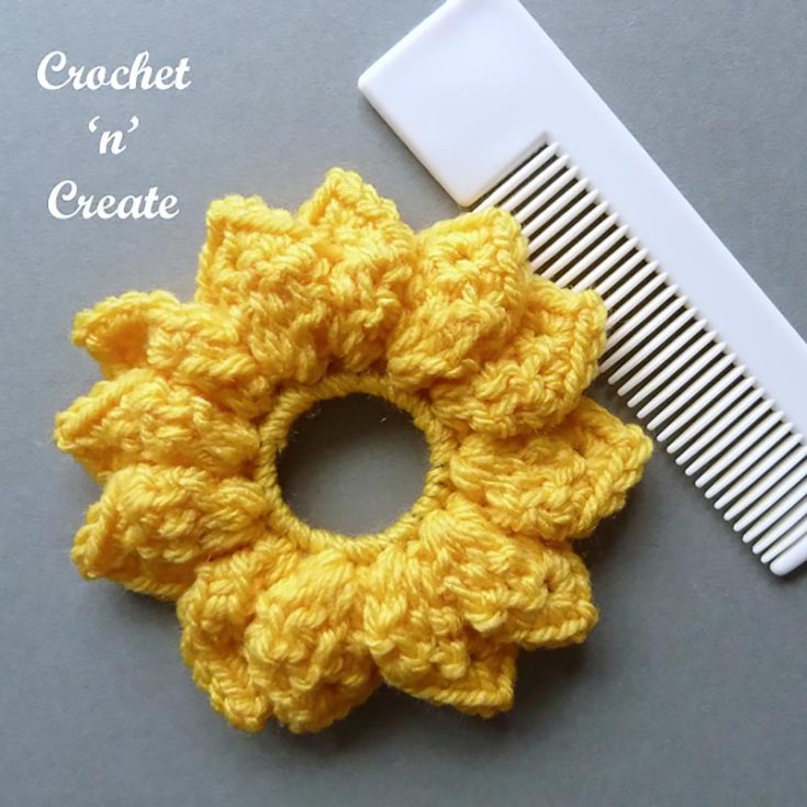 Image for Crochet Folded Leaf Scrunchie