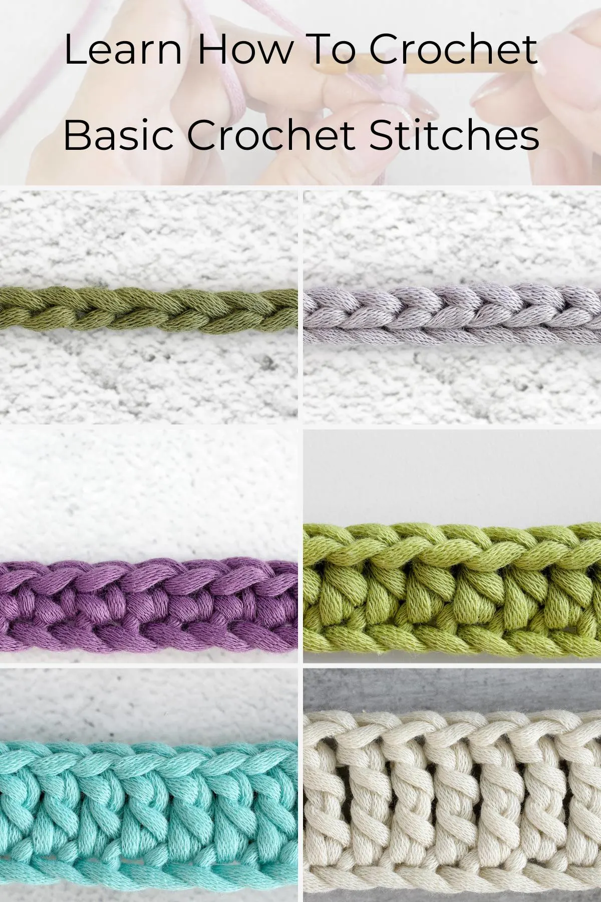 6 Basic Crochet Stitches For Beginners • Made From Yarn