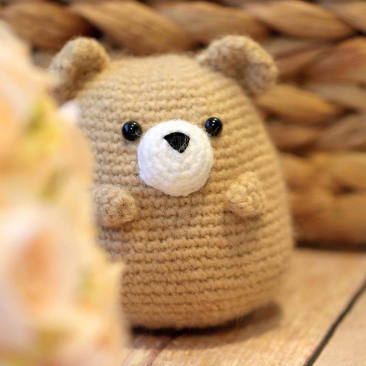 This chubby rounded bear crochet pattern is in a YouTube video, so it's perfect for all you visual learners. This project is suitable for amigurumi beginners and is made from a ball-shaped body with a few extra pieces.