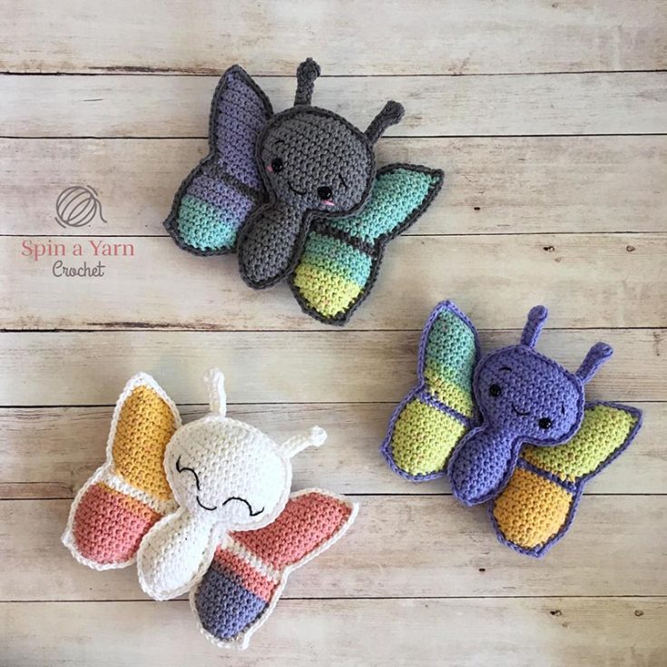 This cute creation can easily be made by color-blocking the wings in whatever colors you want! Some knowledge of tapestry crochet is required for this project.
