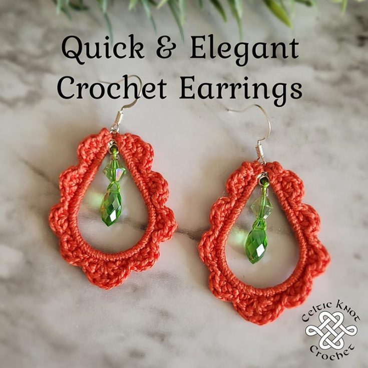 For an elegant pair of crochet earrings, check out this pair that you can make with really basic stitches. Add pearls or beads in the center for a more refined, dressed-up look.
