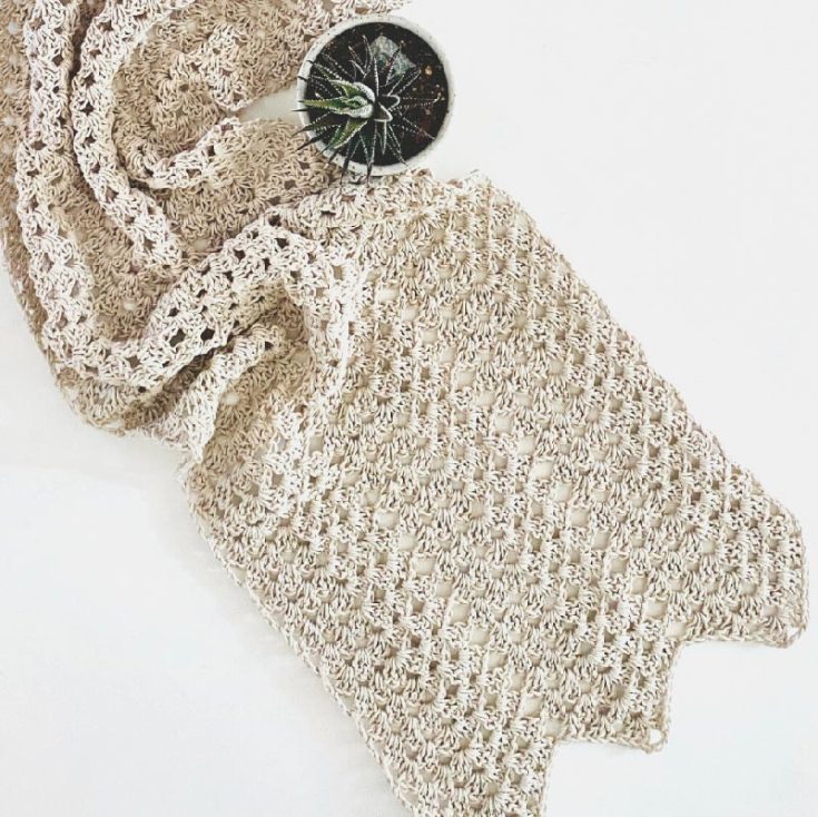 This dainty runner utilizes the classic granny stitch to create a light and lacy chevron design. It's fairly simple and would be a great way to accentuate a surface.