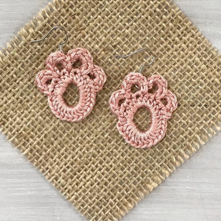 Are you a fan of furry friends? You can always make a pair of these paw print crochet earrings for yourself and any dog or cat-loving friends you may have.