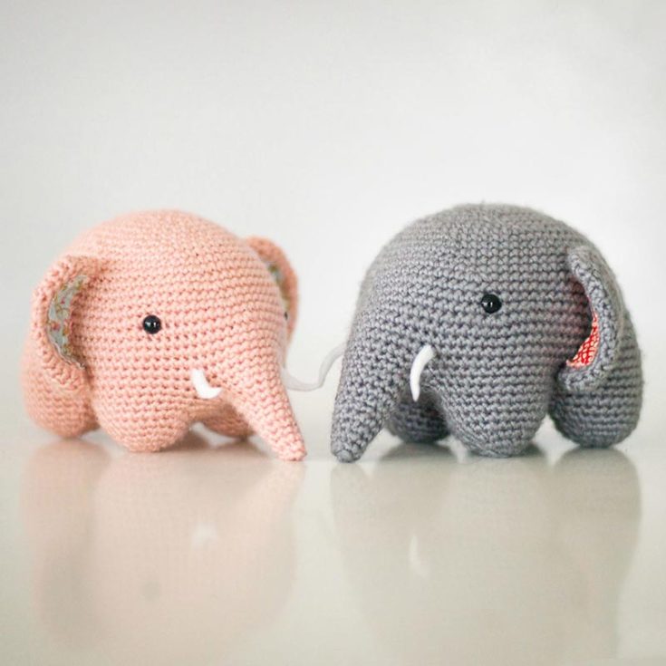 Thanks to the ingenious design of the crochet pattern, these adorable little elephants need very little stitching and attaching. The secret to making it look adorable is to choose vibrant, fun yarn colors and add some fabric to the ears for an added personal touch.