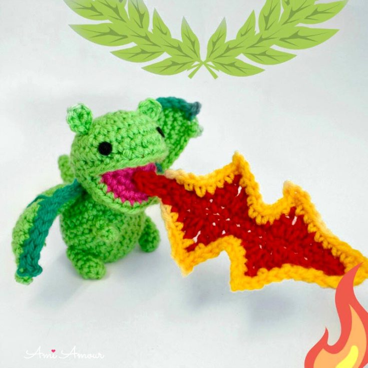 This open-mouth dragon amigurumi is here to light up the realm with its fiery breath! It's a cute baby dragon that will be easy and fun to crochet.