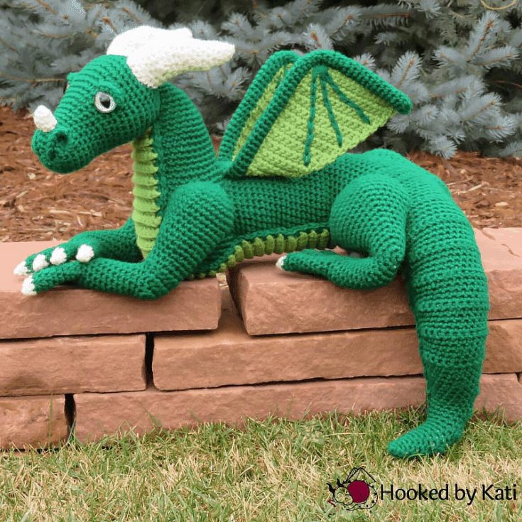 Speaking of realistic dragons, it could not get any more real with Vincent the dragon's pattern. If you're up for the challenge, this huge laying dragon will keep you busy for days! This is recommended for seasoned crocheters as it involves various new techniques and a lot of time.