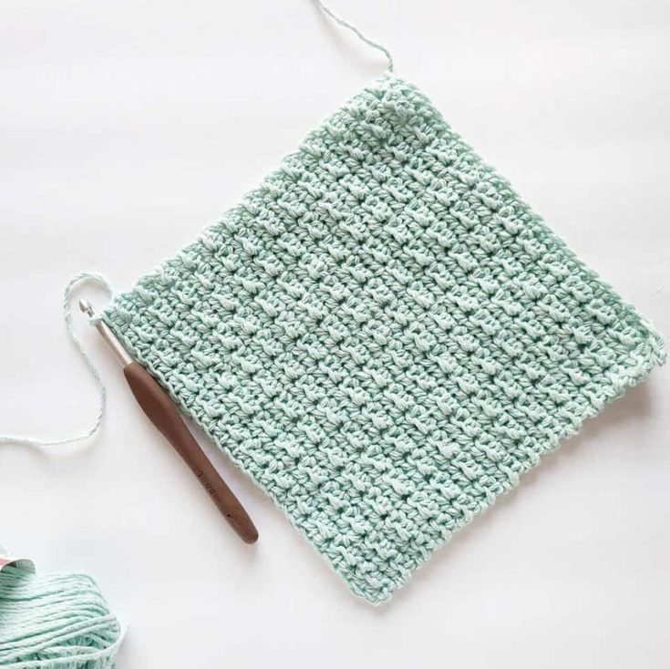 To make a textured washcloth, you only need to learn the single crochet and half double crochet stitches. The texture produced is great for grasping surfaces and efficiently removing dirt. The finished dimensions are approximately a 6 x 6 inch square.