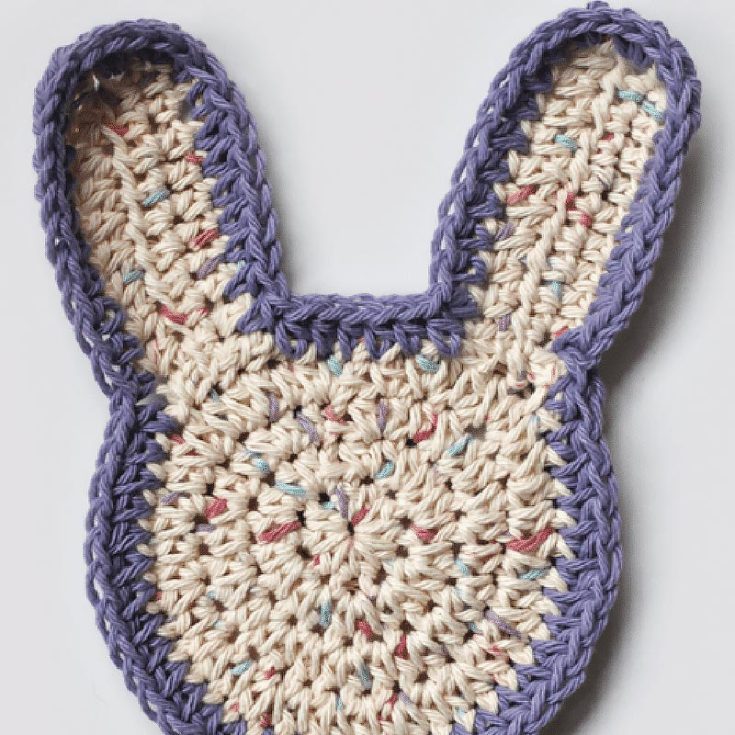 If you're looking for something more challenging then this easter bunny crochet washcloth pattern may intrigue you. It's also very easy, requiring only the knowledge of slip stitches and half double crochets. It's around 6&Prime; wide and 8&Prime; tall (including ears).