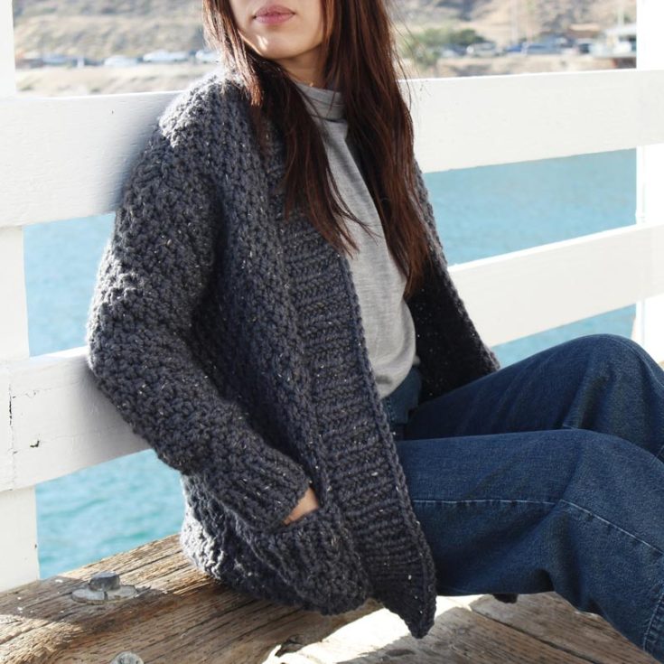 This cardigan design is just what you need to wear during the cold winter nights. It&rsquo;s thick and soft to keep you warm and snuggled up. It is constructed from the bottom up for the base and the top down for the sleeves. Not to mention, there are a couple of knitting techniques involved to challenge and brush up on your skills. Size: XS - XXL Skill Level: Beginner