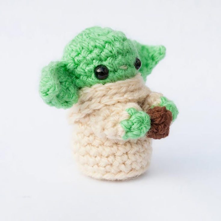 This lovely baby Yoda can be made by following this YouTube video. It's a simpler version of a baby Yoda, a more minimalist pattern if that's your preference!