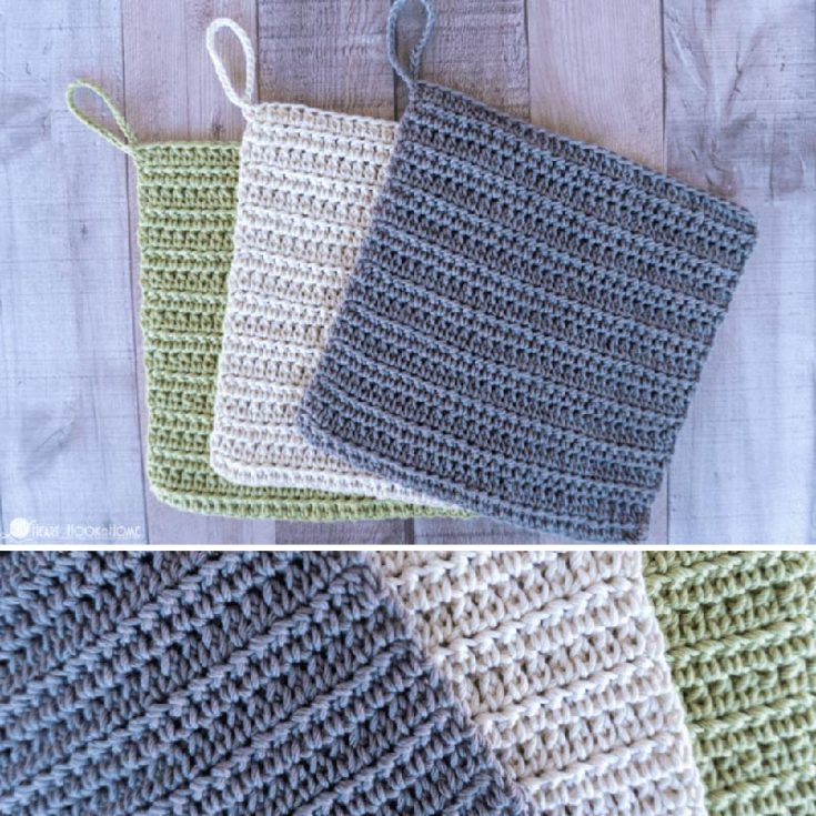 This washcloth has a convenient feature - a small loop at one of the corners that allows you to hang it as a hand towel when not in use. This makes it very practical and easy to use. The washcloth measures approximately 8.5 inches square when finished.