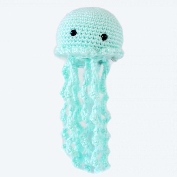 Jenni the jellyfish is a great beginner amigurumi project as its all made in one piece -- that means no sewing necessary!