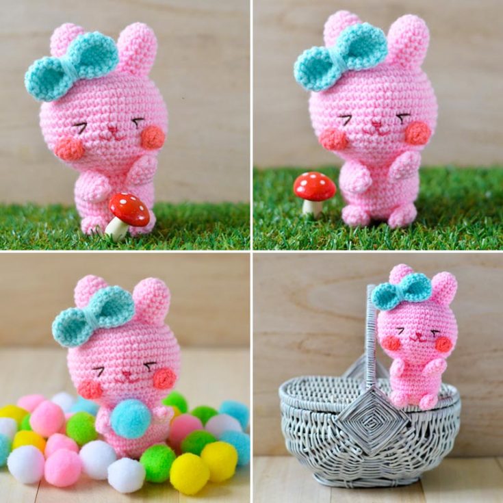 Learn to crochet this cuteness overload amigurumi easter bunny! It is a beginner-friendly pattern with detailed how-tos, tips, and tricks to create a successful bunny pattern. It's a 5 &frac12;" stuffed bunny.