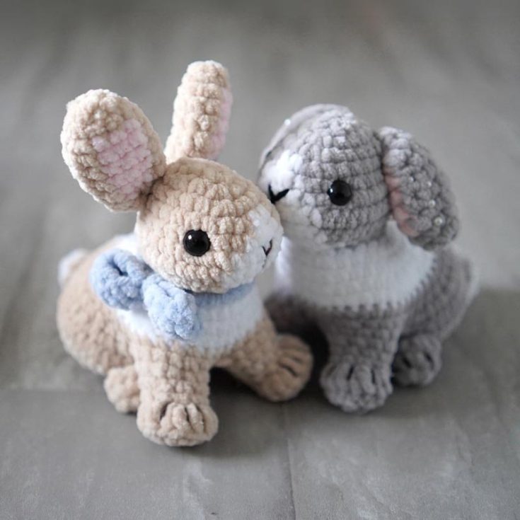 Here's a realistic bunny amigurumi pattern that you can try! It is fit for beginners and intermediate crocheters due to its teeny tiny size. The finished size is 5" tall and an additional 6.5" with upward-pointed ears!