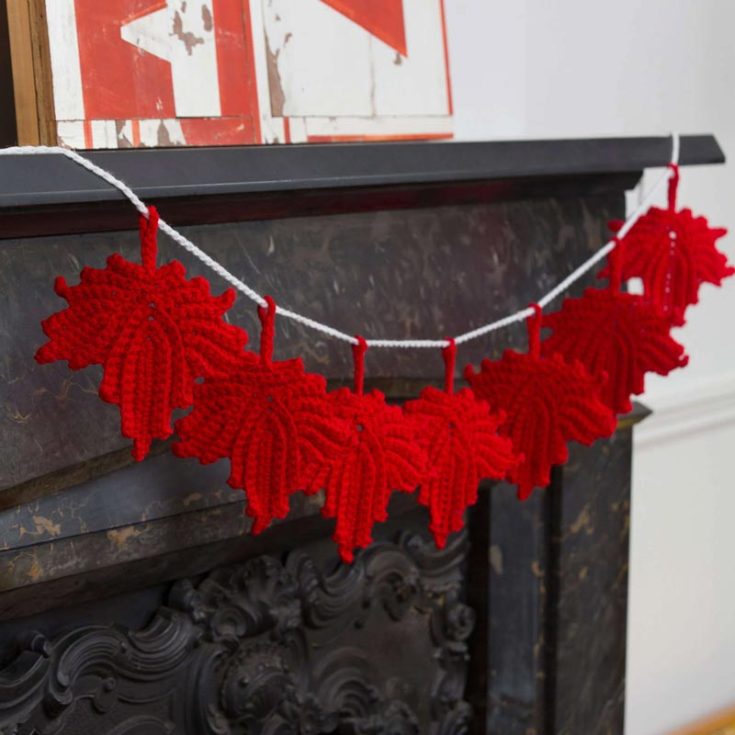 Create this maple leaf banner in rich, warm tones to deck your halls for fall. String them up as a garland over archways, fireplaces, or doors, or use them as individual pieces in your other crochet projects.