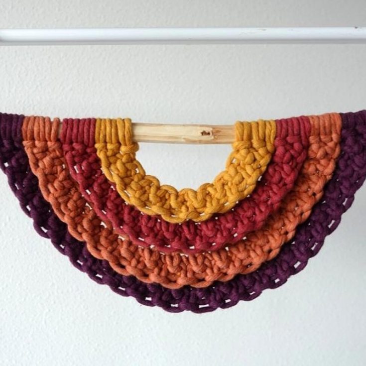 Since macrame wall hangings can be significant in size, try making this cute and mini hemisphere-shaped macrame design! This beginner-friendly tutorial will guide you through making this easy square knot pattern - no experience required!