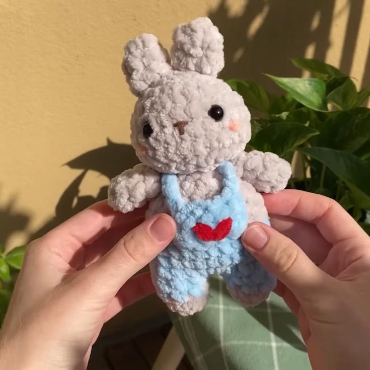 You can create your fluffy, soft bunny companion using plush (chunky) yarn! Isn't this little rabbit so cute? Learn to make this for your kids, friends, or loved ones by following the video tutorial!