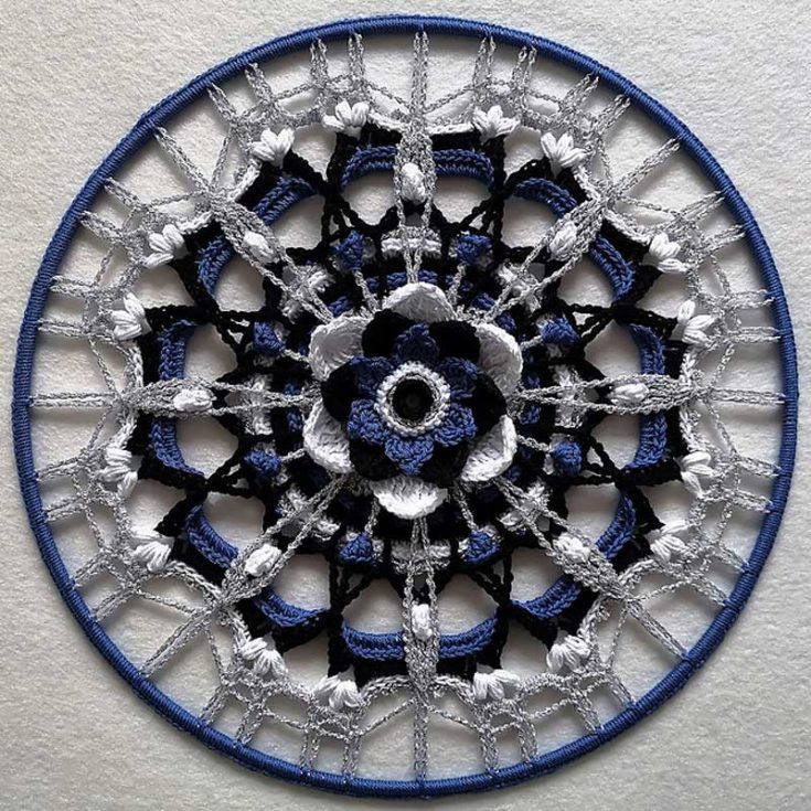 This is such a gorgeous piece that is available for download on Ravelry. The Land of My Heart Mandala is an advanced-level pattern so seasoned crocheters can rise to this challenge!