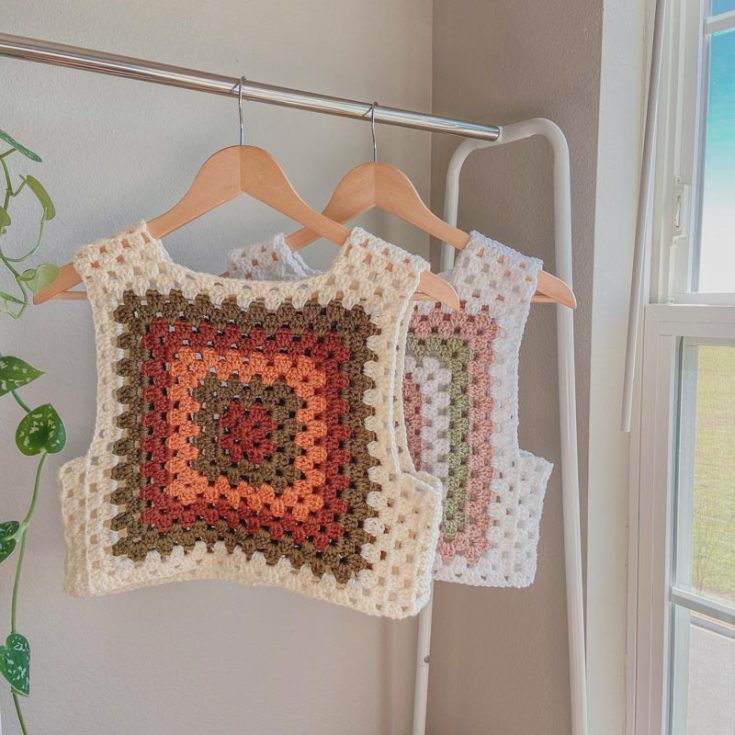 Make this fun, eye-catching vest that will surely be a showstopper. Say hello to the 70&rsquo;s Granny Square Vest. It's easy to make and works up within 4-5 hours. It comes in size S.