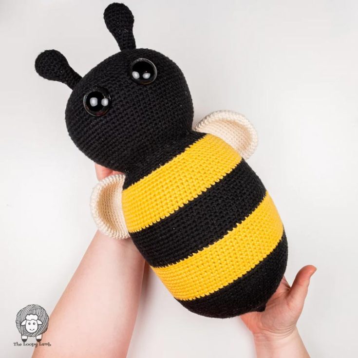 For the ultimate cuddle buddy, this bee crochet pattern is the one you're looking for. Standing at a whopping 17 inches tall, the best part about him is that he's easy to make! There is even a video tutorial to guide you in making the color changes look extra seamless.