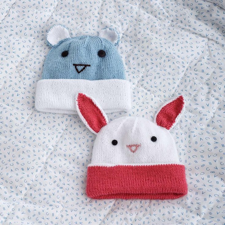These knitted bunny and bear hat patterns will keep your little ones in style! It&rsquo;s beginner-friendly, and all the details you&rsquo;ll need to construct this design are in the PDF. It fits baby sizes from 3-18 months.