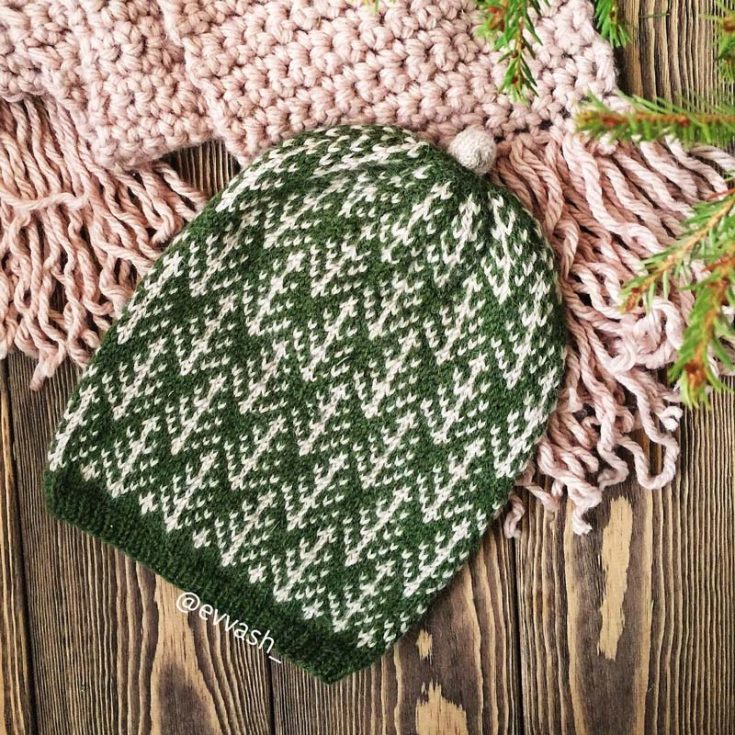 Wrap yourself in the festive spirit with this Nordic-inspired knit hat adorned with cute little Christmas trees. It's easy to make since it's ideal for beginners and uses worsted-weight yarn for a tight fit. The finished size is as follows: S (19.5&rdquo; - 20.5&rdquo;) M (21&rdquo; - 22&rdquo;) L (22&rdquo; - 23&rdquo;)