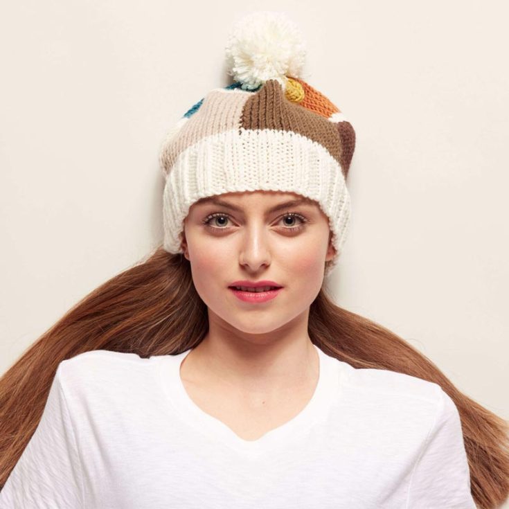 Here&rsquo;s a knitting project that will challenge you. This classy intarsia hat offers changing colors throughout the project using the iconic Caron x Pantone yarn. Its muted autumn shades are unique yet tasteful, ideal for any winter vacation! This hat is made in one size that fits the average adult female head.