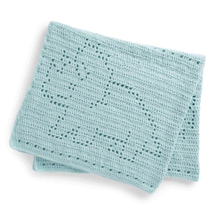 This Triceratops-themed blanket&nbsp;would make a lovely baby shower gift. With its pastel colors and filet crochet to form the adorable dinosaur motifs, this baby blanket is a comfy piece for your little ones when going on a stroll.