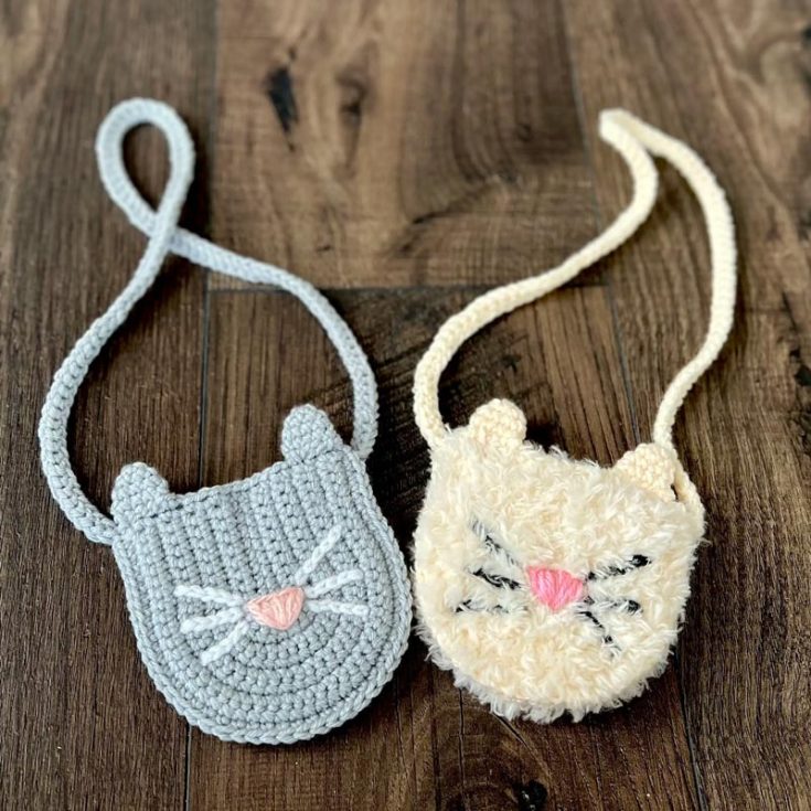 These cute little crochet cat bags are too pretty to leave out! Make matching sling bags for your kids, friends, or anyone you'd like to twin with.