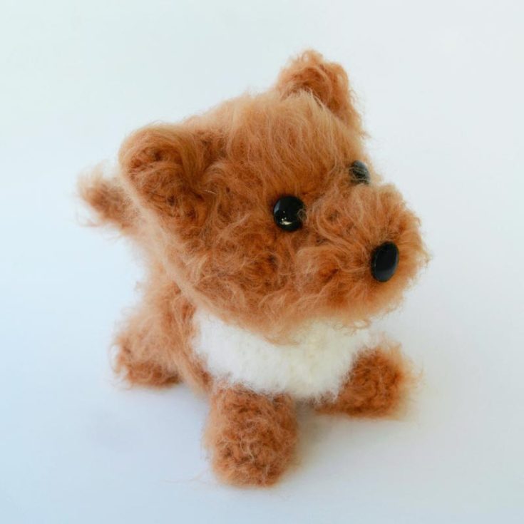 This crocheted dog pattern uses a brush crochet technique to get that realistic fur that pups usually have. If it's your first time seeing this technique, they include a YouTube tutorial on how it works, so it's great for adventurous beginners!